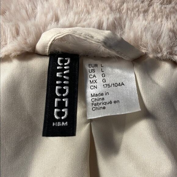H&M Cream Faux Fur Coat - Picture 5 of 5